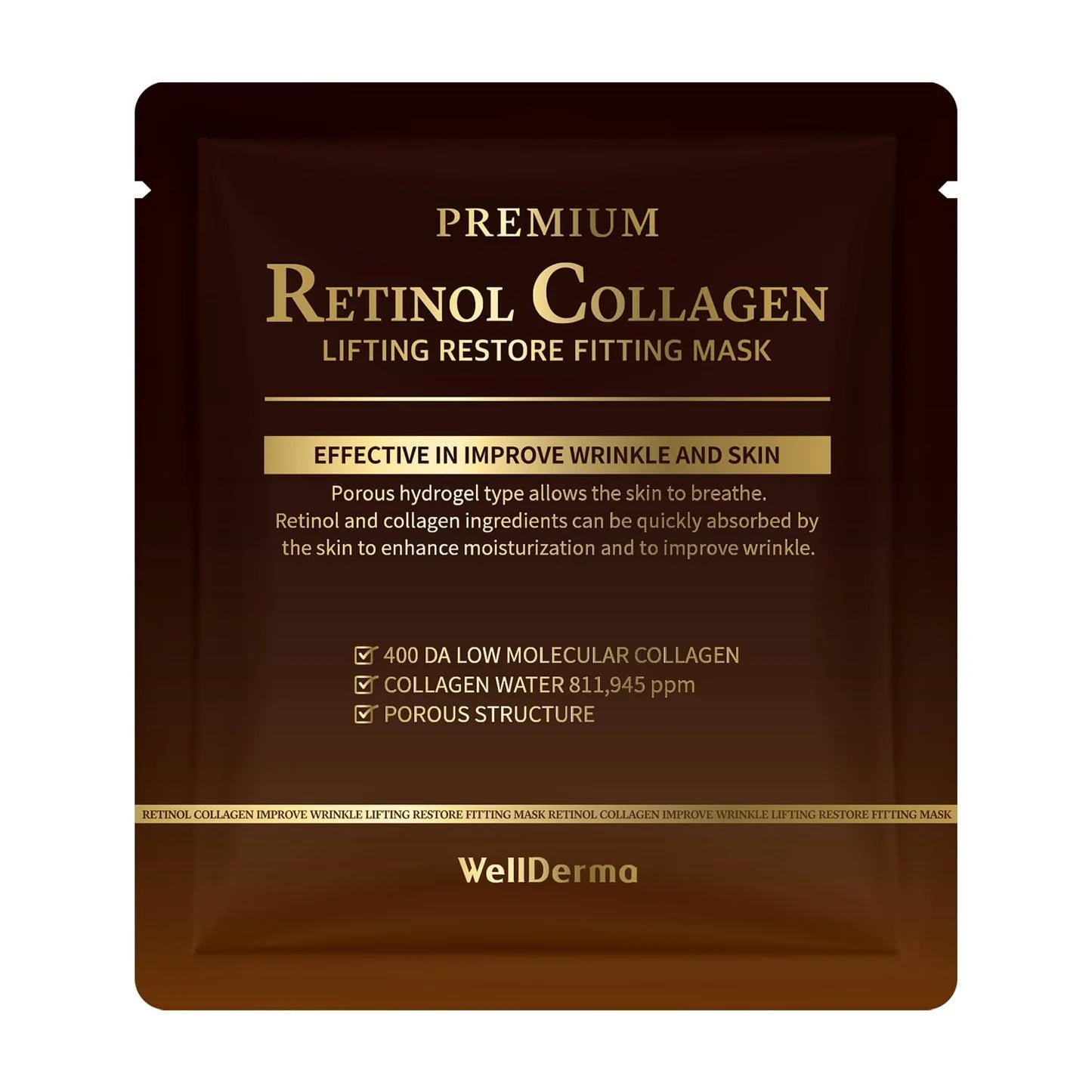 WellDerma - Retinol Collagen Fitting Mask (4 stk)