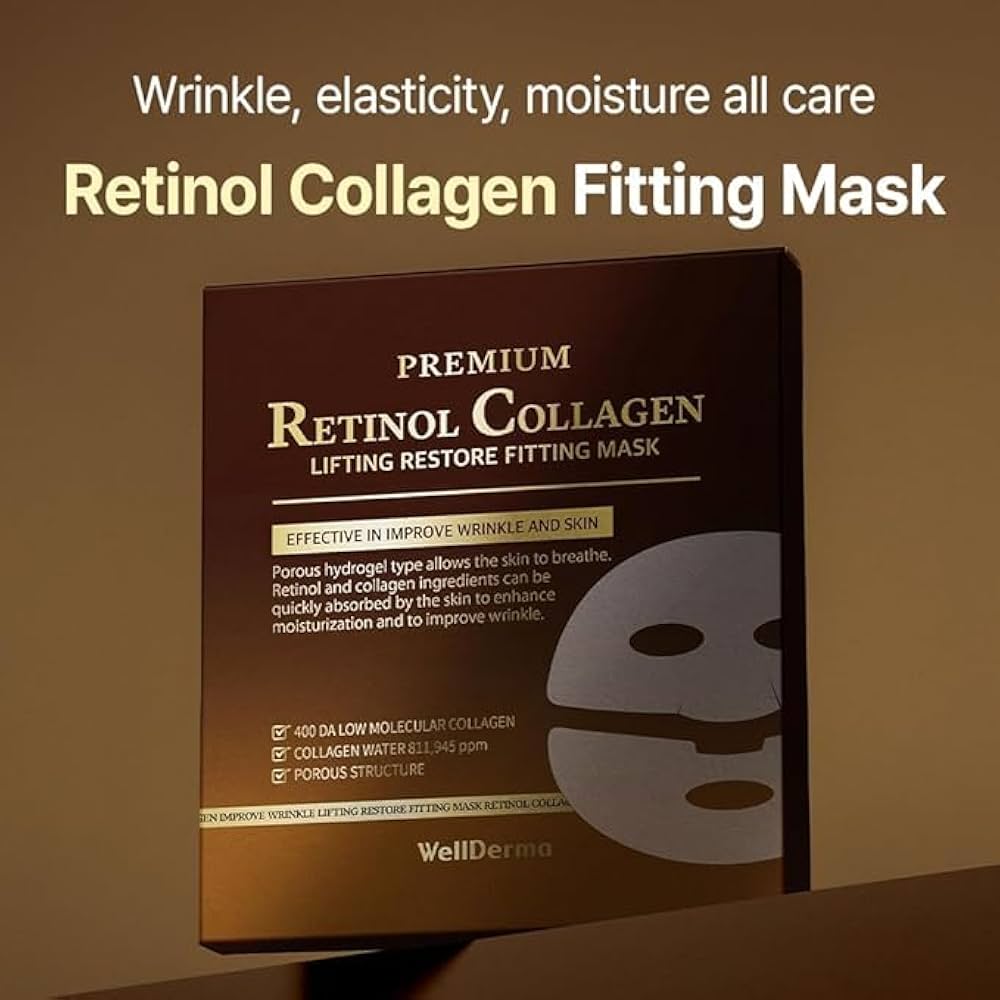WellDerma - Retinol Collagen Fitting Mask (4 stk)