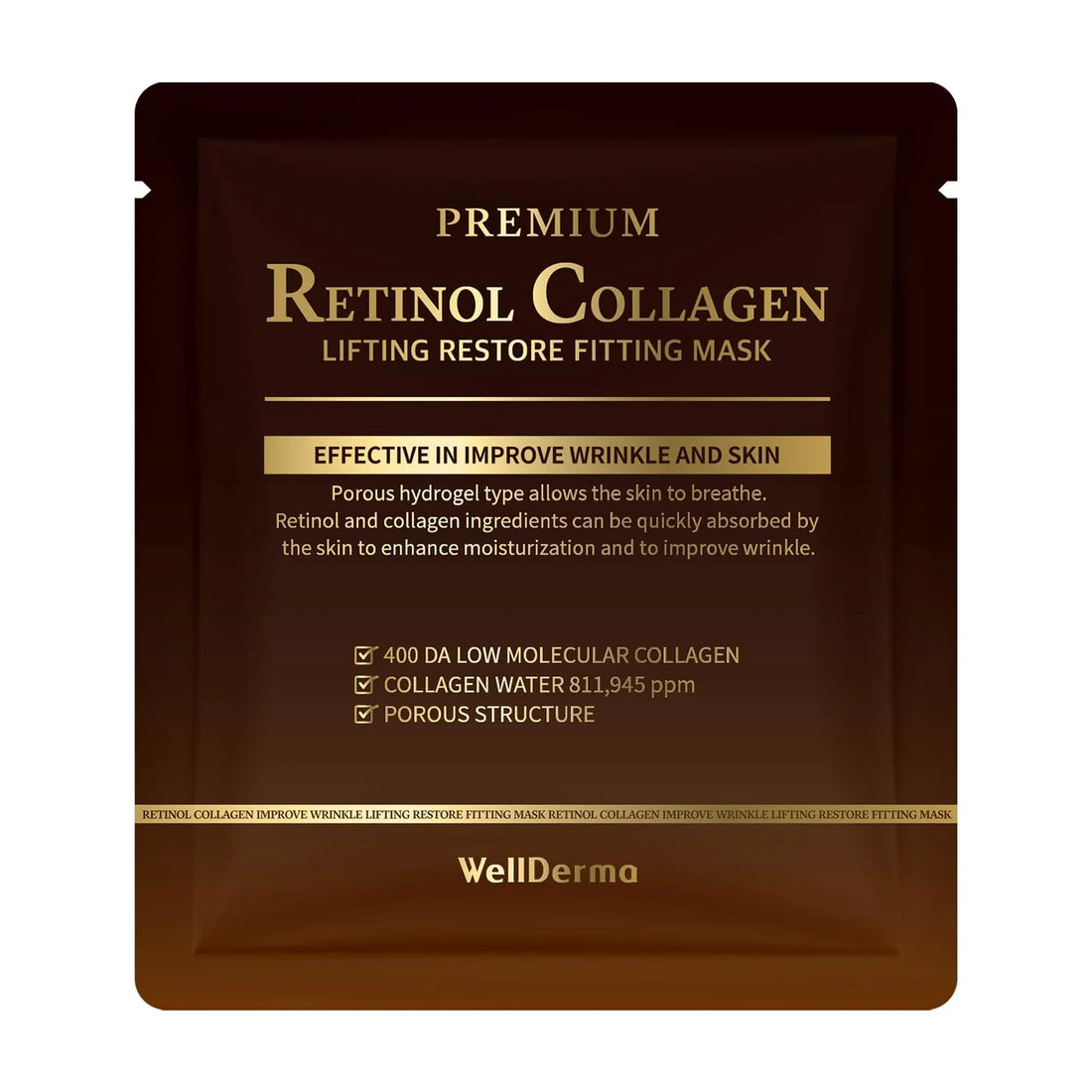 WellDerma - Retinol Collagen Fitting Mask (4 stk)