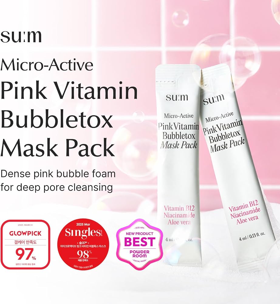 SU:M37 - Micro-Active Pink Vitamin Bubbletox Mask Pack 50stk