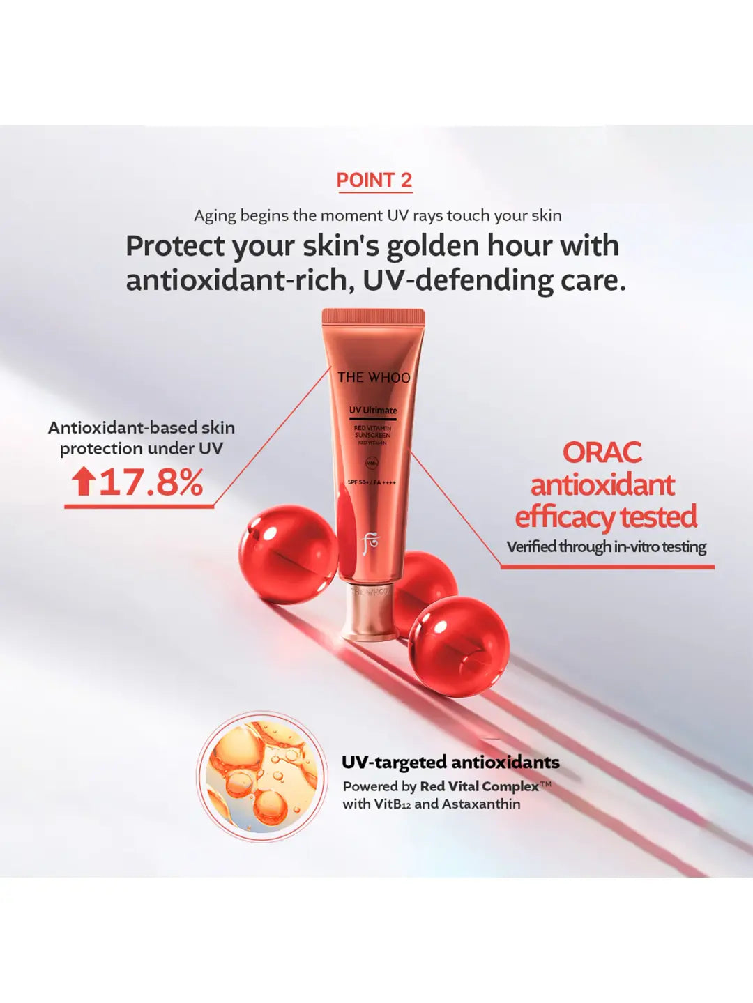 THE WHOO - UV Ultimate Red Vitamin Sunscreen SPF50+ PA++++ Special Set 75ml