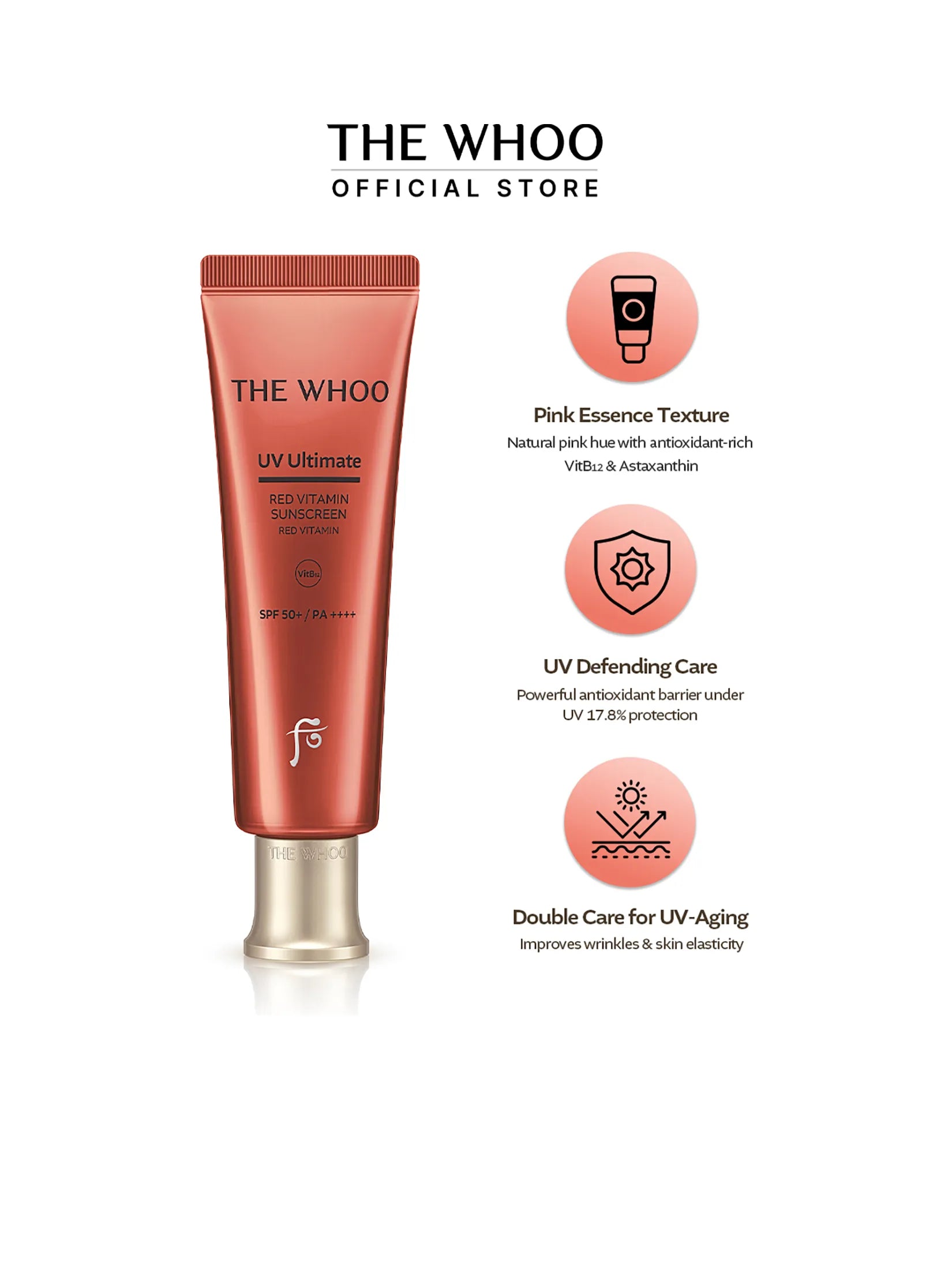 THE WHOO - UV Ultimate Red Vitamin Sunscreen SPF50+ PA++++ Special Set 75ml